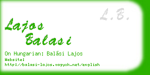 lajos balasi business card