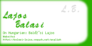 lajos balasi business card